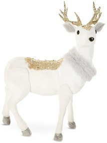 Vianočná dekorácia sob FIG 35 biela / zlatá