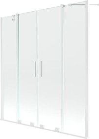 Mexen Velar Duo, 2-krídlová posuvná vaňová zástena 160 x 150 cm, 8mm číre sklo, biely profil, 896-160-000-02-20