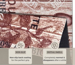 Hnedý kuchynský behúň Hanse Home Delicious Coffee, 67 x 180 cm