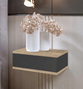 Nočný stolík LOFT - dub craft zlatý/grafitový