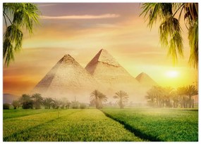 Sklenený obraz - Pyramídy (70x50 cm)