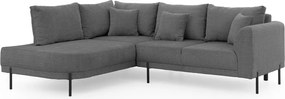 Tmavosivá ženilková rohová pohovka (ľavý roh/do L) Mauris – Ropez