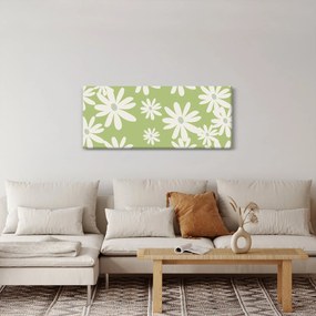 Obraz - Hippies, zelené kvety N⁰1 (120x50 cm)
