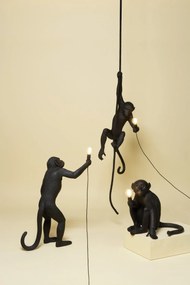 Stolná lampa Monkey sediaca čierna