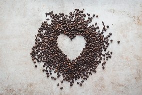 Fototapeta srdce z kávových zŕn - 375x250