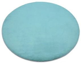 Okrúhly koberec BUNNY aqua modrá, imitácia králičej kožušiny Veľkosť: 120 cm - kruh