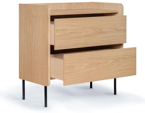 Vysoká komoda v dekore duba v prírodnej farbe 80x82 cm Wrap – Bonami Selection