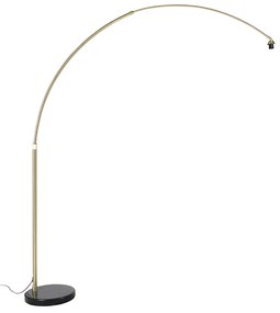 Oblúková lampa mosadz a čierna mramorová základňa nastaviteľná - XXL