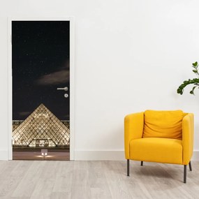 Fototapeta na dvere - Louvre v noci (95x205cm)