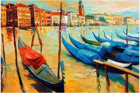 Obraz - Prístav v Benátkach (90x60 cm)