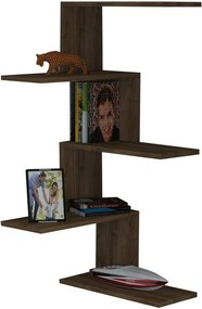 Hnedá rohová nástenná polica Caniko