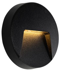 Vonkajšia nástenná lampa čierna okrúhla vrátane LED IP65 - Gem