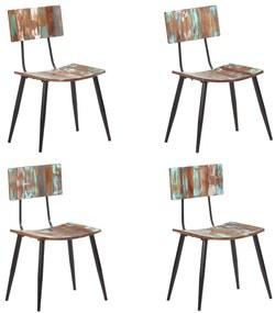 Jedálenské stoličky 4 ks, recyklovaný masív