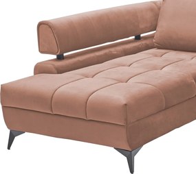 Rohová sedacia súprava Paris, lososová látka, ľavý roh