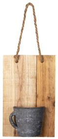 Závesná dekoratívne drevená doska s hrnečkem- 18 * 11 * 28 cm