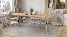 Mazzoni ALMO Dub Artisan / kašmírové nohy - OVÁLNY ROZKLADACÍ STÔL 140-240 cm PRE 10-12 OSÔB