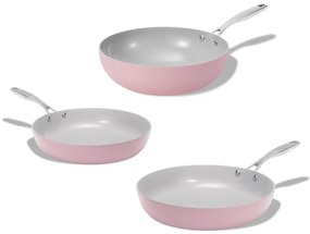 Elmich Sada keramických panvíc Vital 3 ks, 1 wok a 2 panvice, ružová