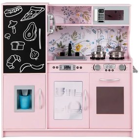 Detská kuchynka na hranie s tabuľou 82 x 24 x 80 cm svetloružová