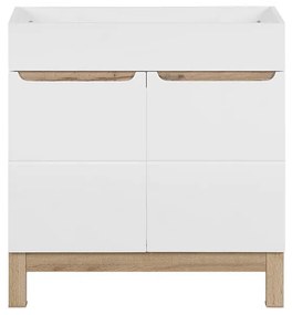 Závěsná skříňka Bali se zápustným umyvadlem 60 cm bílá/dub wotan