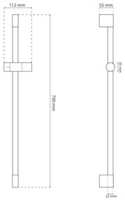 REA-P5981 - Držiak na ručnú sprchu 70 cm zlatý