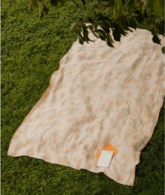 Ľanová deka / obrus Kesäkukka 145x180, ľan-škoricová