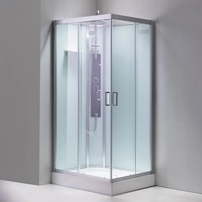 BPS-koupelny Hydromasážny box HYD-AL120 pravý, 120x80 cm, kartáčovaný chróm/transparent