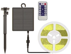 LED Stmievateľný solárny pásik LED/1,2W/3,7V 3000K IP67 5m
