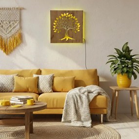 Podsvietený drevený obraz „Strom života led | SENTOP LED0564