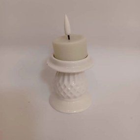 DECOLED Svietnik, 7 x 7 x 6,5 cm, biely