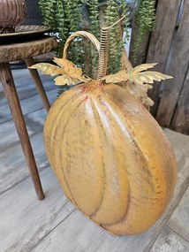 Oranžová kovová dekorácia tekvice Pumpkin - 34*15*42 cm