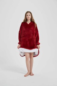 Deka s rukávmi HOODIE bordová