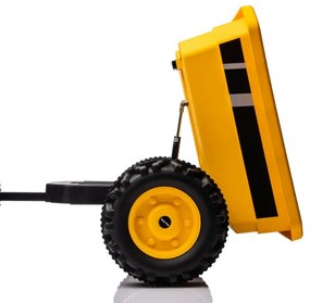 Elektrický traktor s prívesom Farmer žltý