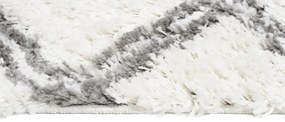 Huňatý biely vzorovaný behúň Šírka: 100 cm | Dĺžka: 300 cm