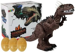 LEAN TOYS Dinosaurus Tyrannosaurus Rex na batérie s vajíčkami - hnedý