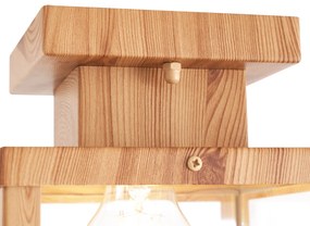 Priemyselné vonkajšie stropné svietidlo drevené s čírym sklom - Rotterdam