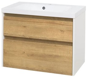Mereo Mereo, Opto, kúpeľňová skrinka s umývadlom z liatého mramoru, 81 cm, biela, dub, biela/dub, čierna, MER-CN931M