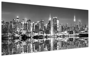 Obraz - New York, čiernobiely (120x50 cm)