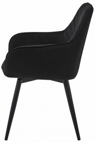 Otočné jedálenské kreslo NANA360 VELVET, čierne