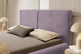 Posteľ Inez 180x200 cm, púdrovo fialová štrukturovaná látka