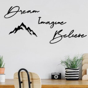 Nástěnná kovová dekorace Amazing Believe černá