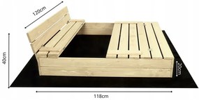 SandTropic Pieskovisko drevene 120x120 cm uzatvárateľné