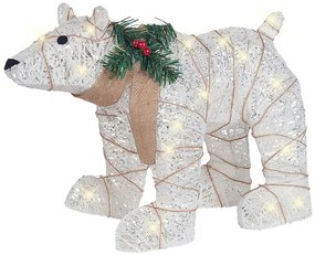 Vonkajšia LED dekorácia medveď 34 cm biela SIVULA Beliani