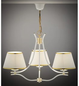 Jupiter 2085 - Luster na reťazi SAMBA 3xE27/15W/230V biela/zlatá