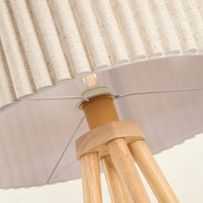 Brilagi - Stojaca lampa NORDIC WAVE 1xE27/15W/230V drevo/ľan