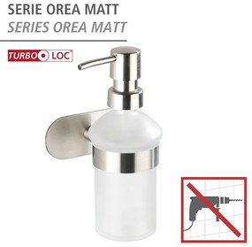 Samodržiaci sklenený dávkovač mydla v matne striebornej farbe 200 ml Orea – Wenko
