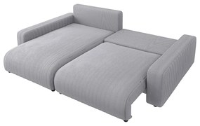 Svetlosivá menčestrová rozkladacia rohová pohovka (variabilná) Sara – Ropez