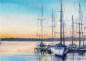 Obraz - Lodičky, aquarel (70x50 cm)