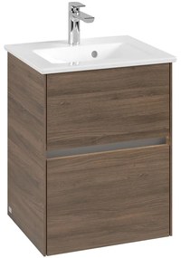 VILLEROY &amp; BOCH Collaro závesná skrinka pod umývadielko, 2 zásuvky, s LED osvetlením, 472 x 404 x 610 mm, Arizona Oak, C141B0VH