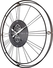 Nástenné hodiny Roman Gear Clock 90,5 cm čierno-zlaté