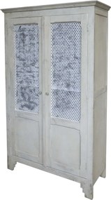Krémová antik drevená skriňa French antiek - 113*44*184cm